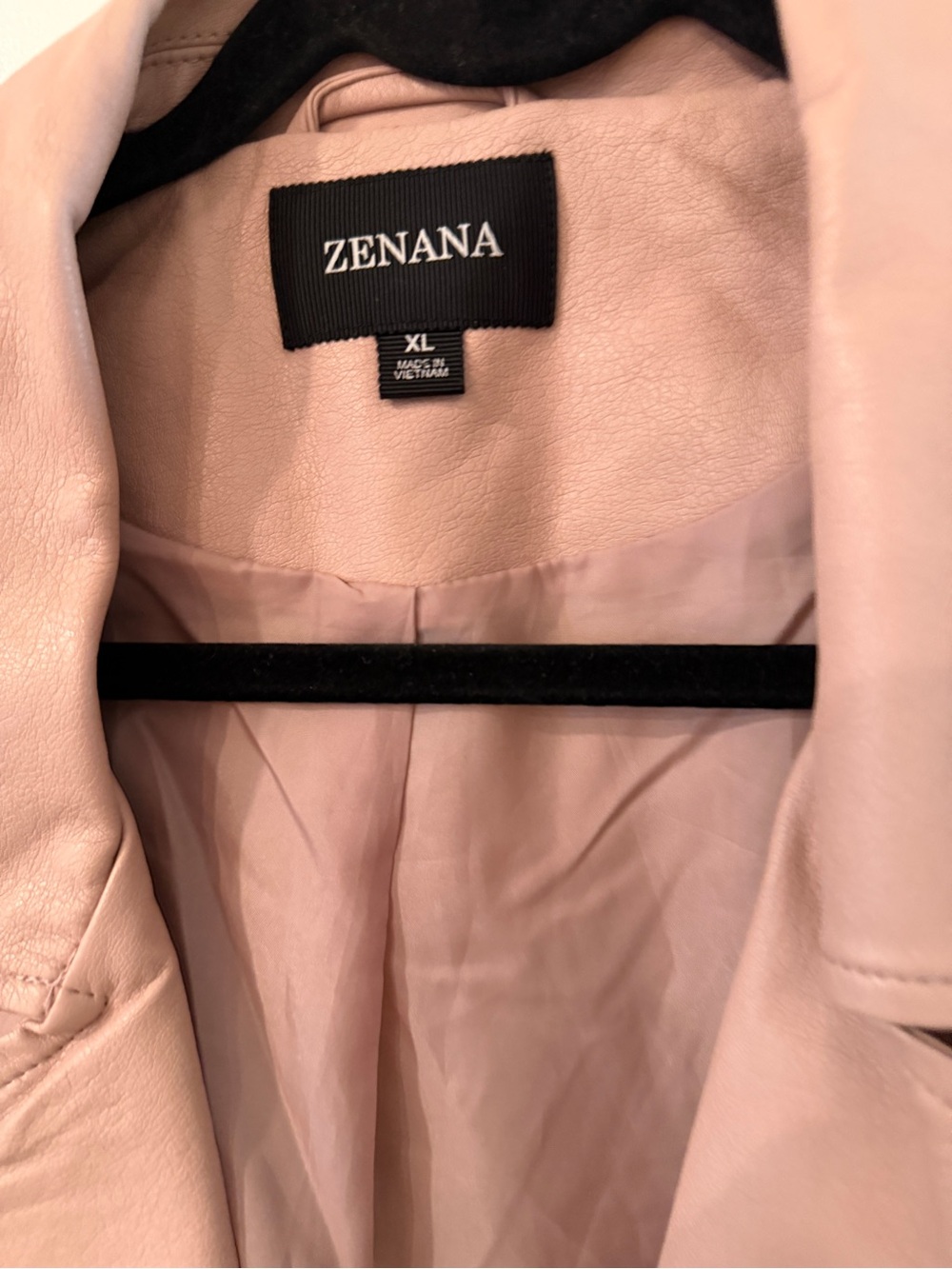Zenana Outfitters Dusty Pink Faux Leather Star Moto Jacket - Picture 2 of 3
